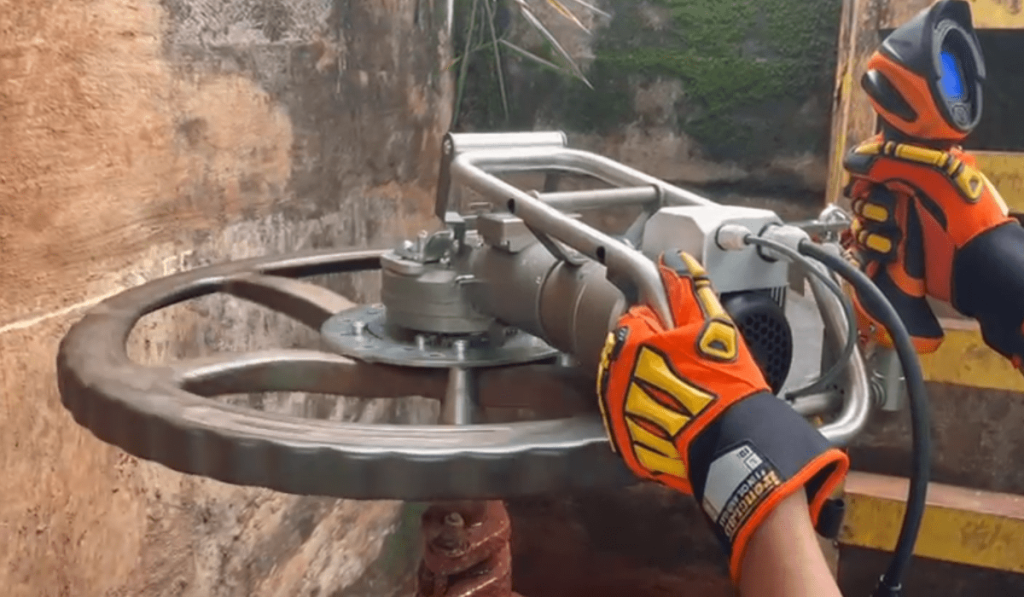 valve wrench in action